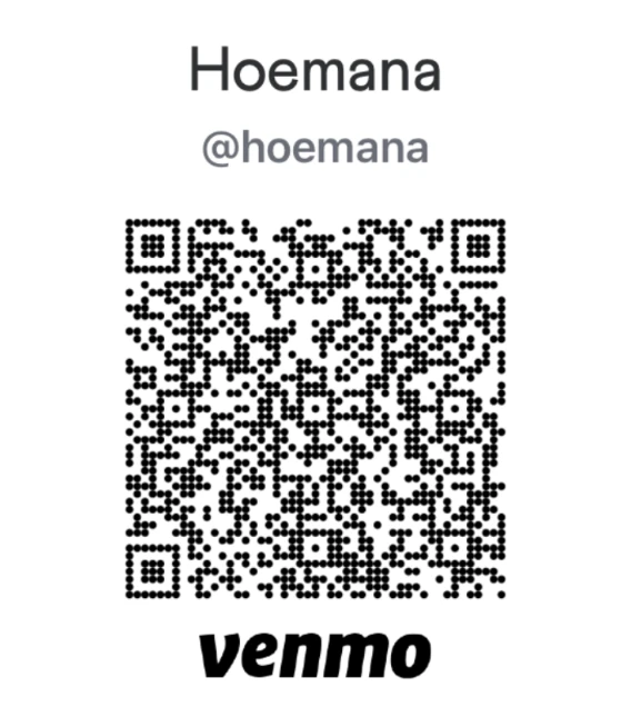 Venmo QR Code for Hoemana